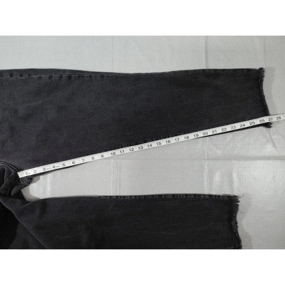 Old Navy High Rise O.G. Straight Jeans Button Fly Women's Sz 16 Black Denim‎